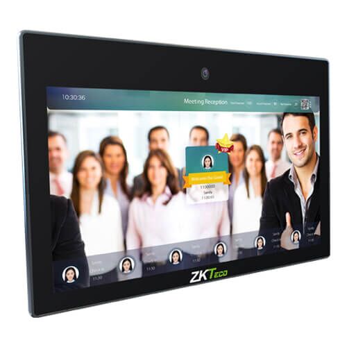 ZKTeco FaceKiosk-H21; FaceKiosk-H21, our multipurpose facial recognition smart device with android system and 21.5-inch touch screen in order to provide friendly and interactive user experience. The Android operating system brings you unlimited potential to formulate you solution and FaceKiosk-H21 which designed for simple installation also provided along with a wall mount, will always best-fit in the working environment. FaceKiosk-H21 can undergo further development and change into the best solution for time and attendance, access control, meeting assisting, self-service Kiosk. It can also change into an advertisement display panel, user may simply upload advertising photos and videos from USB drives. ZKTeco FaceKiosk-H21