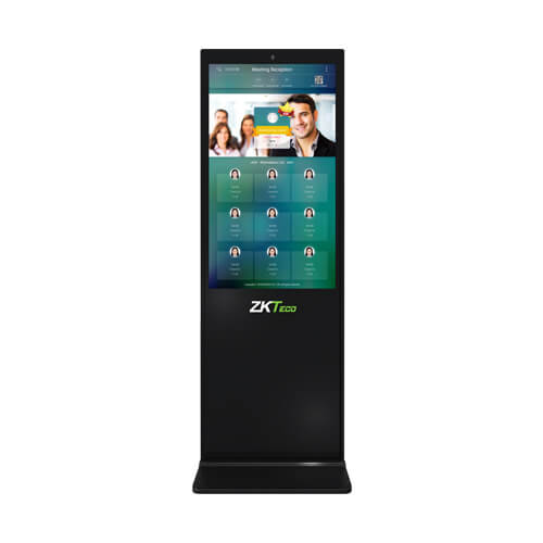 ZKTeco FaceKiosk-V43 Face Detection Time Attendance and Access Control; FaceKiosk-V43, our multipurpose facial recognition smart device with android system and 43-inch big touch screen in order to provide friendly and interactive user experience. The Android operating system brings you unlimited potential to formulate you solution and FaceKiosk-V43 which designed to be a mobile standalone device, will always best-fit in the working environment. FaceKiosk-V43 can be used for time and attendance, access control, meeting assisting, self-service Kiosk and other solutions by customization. It can also switch into an advertisement display panel with biometric analysis on age, gender even behavior, user may simply upload advertising photos and videos from USB drives. ZKTeco FaceKiosk-V43 Face Detection Time Attendance and Access Control